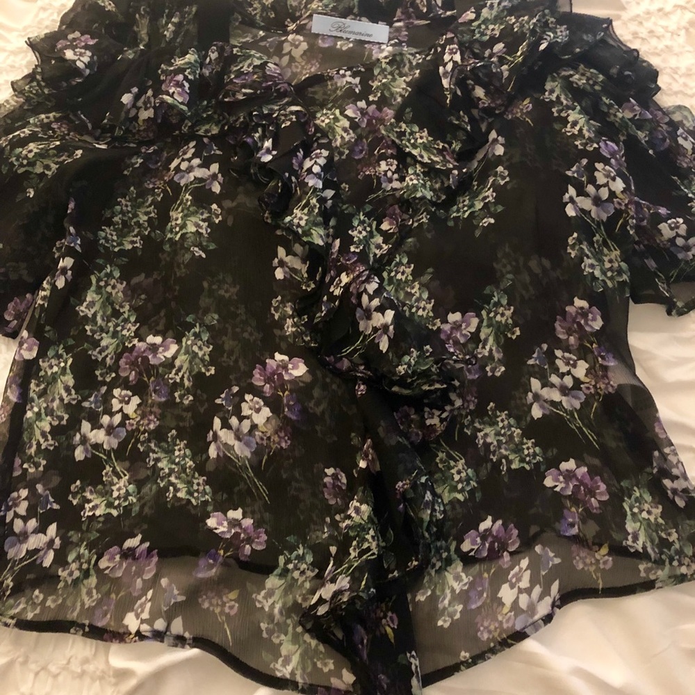 Black Blumarine cold shoulder shirt. Size 6. NWOT. - Picture 3 of 7